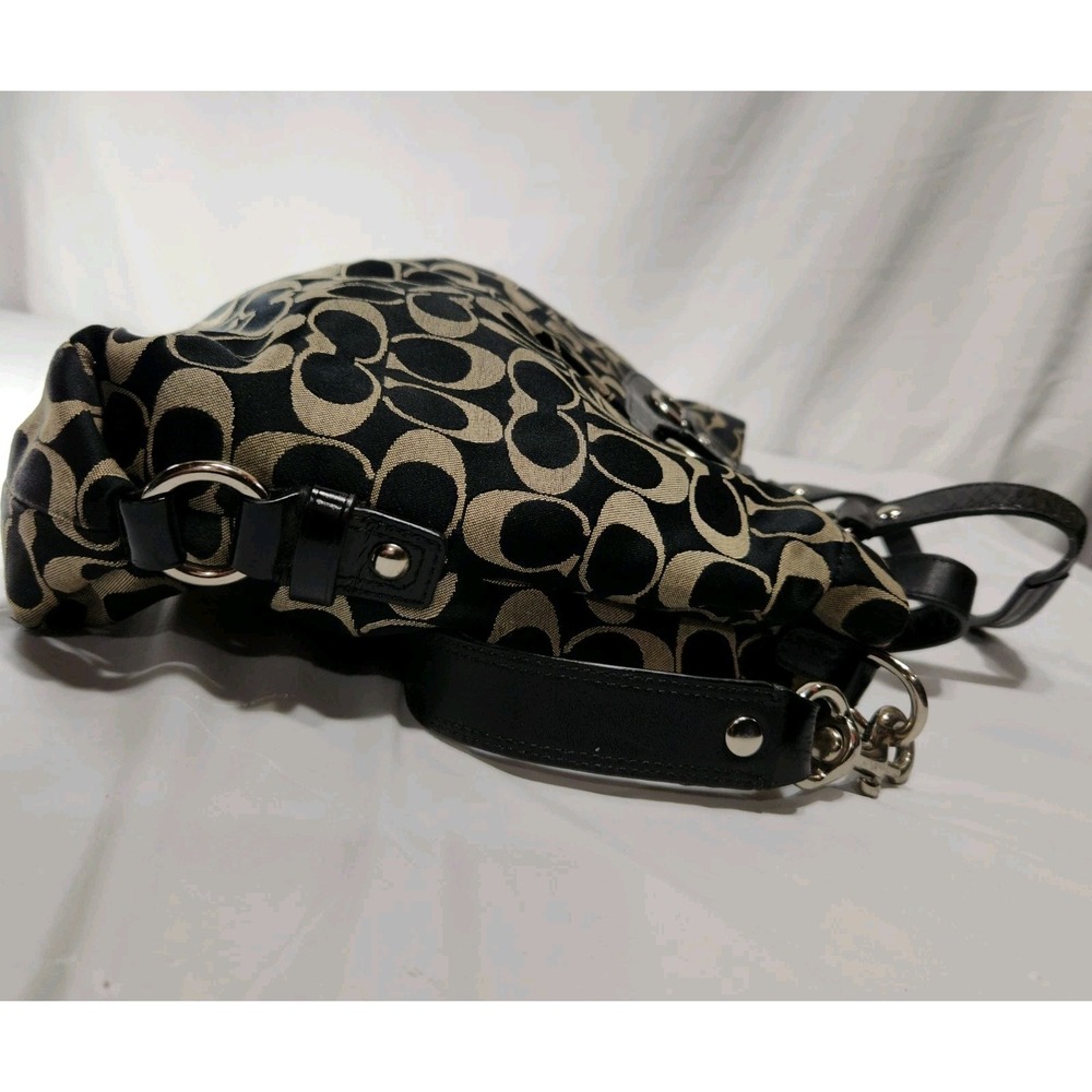 Coach Ashley Signature Black Leather / Sateen Lined‎ Shoulder Purse F15510 - Picture 7 of 7